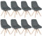 WOLTU Esszimmerstühle drehbar 8er Set, für Esszimmer Wohnzimmer Küche, Küchenstühle mit Samtbezug, Buchenholz Beinen, bis 150 kg belastbar, Dunkelgrau