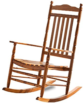 Tiiiopkvvv Schaukelstuhl Holz Veranda Elegant Outdoor Indoor Natur Eiche Massivholz Schaukelstuhl Balkon Zuhause