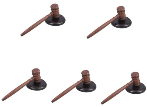 EXCEART 5 Sätze Richterhammer Auktionshammer holzwerkzeug Retro-Hammer Gerichtsverhandlungshammer Versteigerung Handschuhhammer und Nägel Schlag Stütze Gerichtshämmer Anwaltshammer Brown