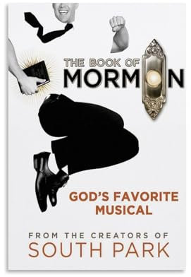 YRAEYWAER Poster The Book of Mormon (1), ästhetisches Dekor, Wohnzimmer, modern, für Familienschlafzimmer, Schlafzimmer, Wohnzimmer, Wandkunst, Dekoration, Poster, 20 x 30 cm, ungerahmt