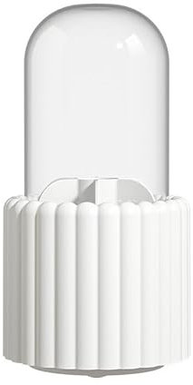 RAOPLA Make-up-Pinselhalter mit Deckel, 360° drehbarer Make-up-Pinsel-Organizer, drehbarer Kosmetik-Organizer für Pinsel, Lippenstift, Lipgloss, Make-up-Pinselhalter (weiß, mit Deckel)