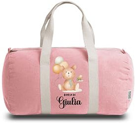 ''Bear girl'' Borsone Personalizzato per Neonato Diversi colori disponibili Idea Regalo Natale Nascita Mamma per il cambio neonato ospedale per neogenitori da viaggio neo mamma