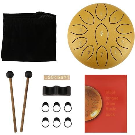 Rersduyt Rain Drum for Outside 6 Inches 11 Tones Steel Tongue Drum Rain Chime Outdoor Rain Chime Musical Instrument