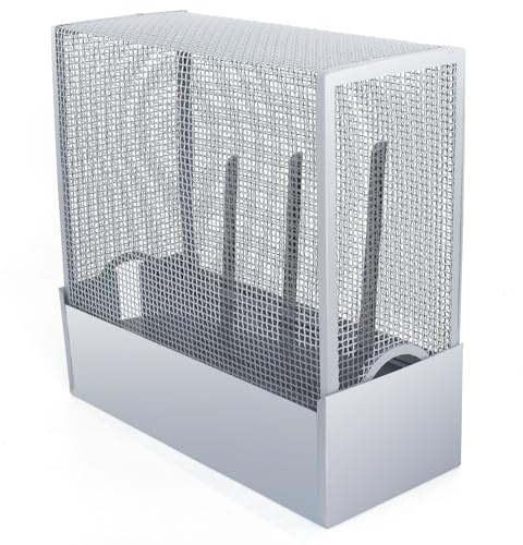 Large WiFi Router Cover, Steel Mesh Signal-Reducing Organizer, Silver | Router Cover Fits Routers Up to 12.5 x 12.5 x 5.5 in Dust Guard Protection and Signal Reduction