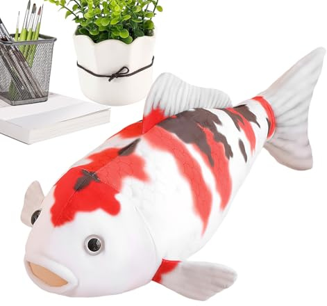 Liakyunf Plüsch Fisch | 75 Zentimeter Koi Weiches Kissen | Koi Kuscheltier - für Schlafzimmer Sofa Auto Kinder Erwachsene Mädchen Freundin Valentinstag Kinder Geburtstag