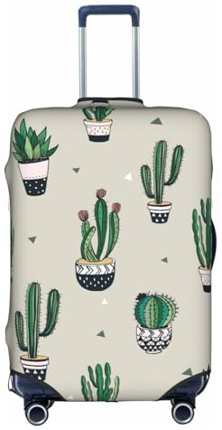 Pidgazdfgv Housse de protection pour valise, motif cactus vert, blanc, M