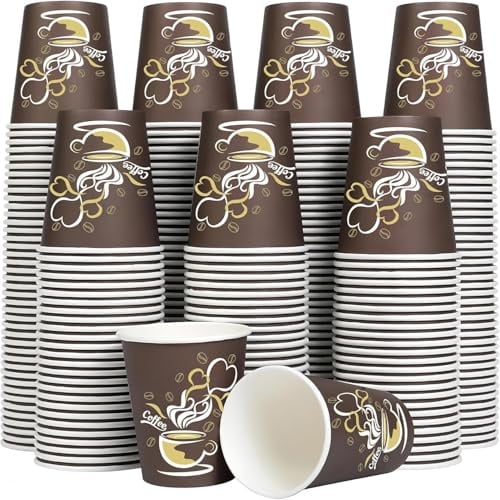 200 Vasos Desechables de Café, 360ml Grandes Copas de Papel, Biodegradables y Desechables, Robustos, para Café, Té, Agua, Bebidas Calientes y Frías, Perfectos para Fiestas, Hogar, Oficina y Café Bar