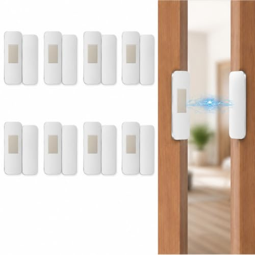 8 Pairs Magnetic Cabinet Locks, Strong Adhesive No Drill Door Catches | Ultra Thin Invisible Magnets for Kitchen Wardrobe Closet Drawers, Easy to Install