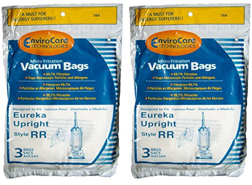 6 Eureka Type RR Upright Allergy Vacuum Bags, Omega Upright, Ultra, Boss Smart Vacuum Cleaners, 4800 Series...4870, 4874, 4875, 61115, 61115-12 (Filteraire), 4870GZ, 4870GZX, 4870J, 4870K, 4870M, 4870MZ