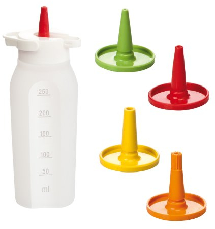Tescoma 420728 Presto Flacone Dosatore con 4 Beccucci, Plastica, Multicolore, 250 ml,