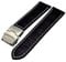Uhrenarmband mit Faltschließe 20mm schwarz mit weisser Naht
