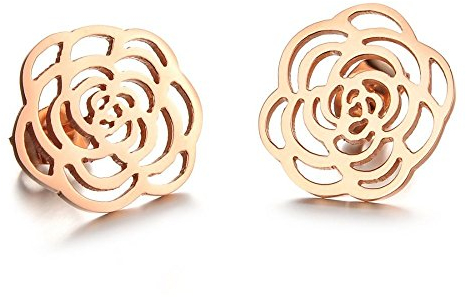 Kim Johanson Edelstahl Damen Ohrringe Rose Blume Blüte inkl. Geschenkverpackung