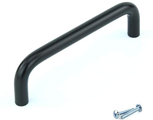M4TEC Bar Pull Handle for Bedroom Furniture, Matt Black Kitchen Cabinets, Cupboards, and Drawers - Ideal as Door, Wardrobe Handles, and Black Kitchen Handles - N3 Series, 96 mm
