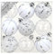 Magic 9 STK. PVC Christbaumkugeln 6cm (Silber/weiß) // Ornament Dekor Kunststoff bruchfest Dekokugeln Weihnachtskugeln Baumkugeln Baumschmuck Set Christbaumschmuck Weihnachtsschmuck 60mm