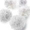 Pumpko® Decor 10 Seidenpapier Pompons | Deko für Party Hochzeit Weihnachtsdeko | Weiß | Inklusive PDF Aufbauanleitung Ponpon