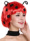 WIG ME UP - 91574-ZA13 Perücke Damen Karneval Fasching Marienkäfer Ladybug Bob rot schwarze Punkte Fühler