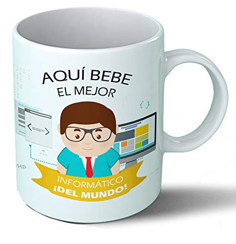 Planetacase - Taza Informático - Regalo Original Informáticos - Cerámica 330 mL - Taza Desayuno Apta para Microondas y Lavavajillas - Resistente a Lavados