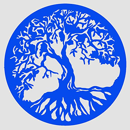 Baum des Lebens - Yggdrasil - Wandaufkleber Wandtattoo TREE OF LIFE Sticker Aufkleber - erhältlich in vielen Farben (Blau, 80 x 80 cm)