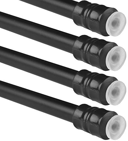 Bestlivings 4er Pack Klemmstange (Schwarz) Schraubtechnik ausziehbar 60-90 cm, Gardinenstange Klemmen, für leichte Gardinen, kein Bohren - Kleben