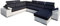 All4All Ecksofa mit Schlaffunktion Ariva Pano 334 cm x 264 cm - Wonlandschaft in U-Form - XXL Sofa - Schlafsofa Groß - Schwarz/Weiß - Gewebe mit Kunstleder - Seite Rechts - Modern 19