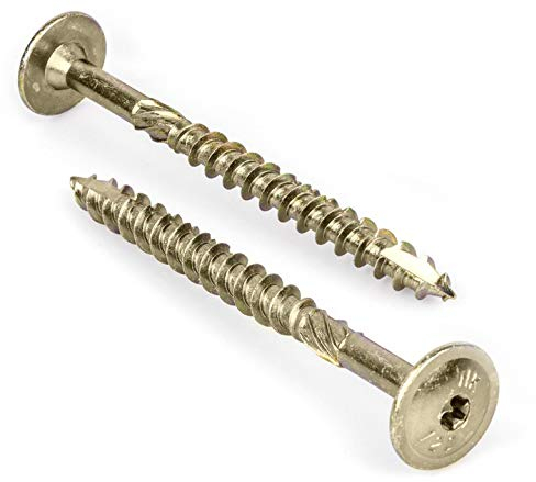 CT Tellerkopfschrauben Holzschrauben mit Tellerkopf Gelb Verzinkt Torx TX (6,0 x 100mm 100 Stk.)