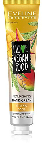 Eveline Cosmetics I Love Vegan Food Nährende Handcreme Mango & Salbei - Tiefenfeuchtigkeit und beruhigende Formel, 50 ML