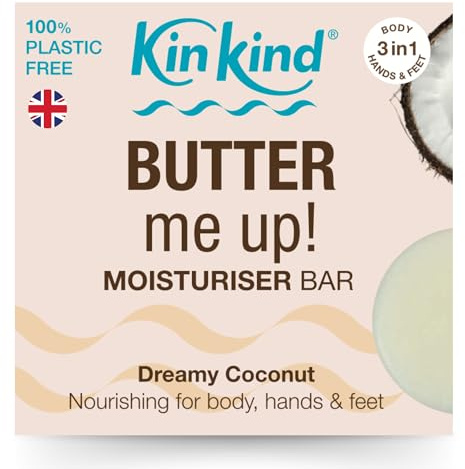KinKind BUTTER Me Up Body Lotion Moisturizer Bar mit pflegender Kakaosamenbutter Plastikfrei & vegan Die ultimative All-in-One-Feuchtigkeitscreme für Körper, Hände und Füße.