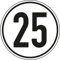 Aufkleber Geschwindigkeits-Schild 25 km/h Folie gemäß StVZO § 58 | Ø5-30cm Made in Germany, Größe: Ø5 cm
