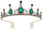 Vofler Gold Schwarz Tiara Krone mit Smaragd - Barock Vintage Kristall Grün Strass Stirnband für Frauen Königin Lady Mädchen Braut Prinzessin Geburtstag Hochzeit Festzug Halloween Kostüm Party mit Kamm
