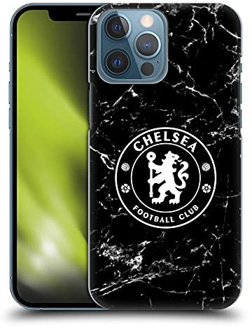 Head Case Designs Officially Licensed Chelsea Football Club Black Marble Crest Hard Back Case Compatible With Apple iPhone 13 Pro Max