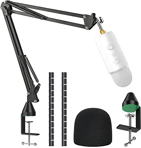 YOUSHARES Blue Yeti Mikrofon Arm - Mikrofonhalter mit Schaum stoffabdeckung Mikrofonarmhalter Pop Filter Kompatibel mit Yeti Blue Mikrofon Arm