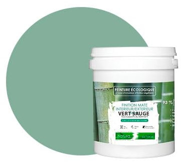BOX DECO COULEURS Peinture naturelle écologique intérieur extérieur aspect mat Natura - 1L, Vert Sauge
