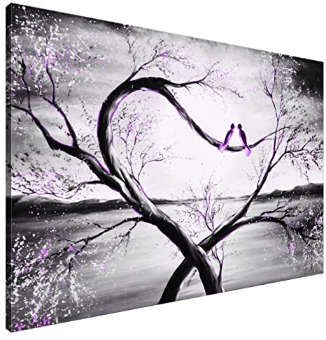 Estika Leinwand bilder - Im Mondlicht Violett - 120x80 cm, 1 teilige kunstdruck - Wandbilder wohnzimmer, schlafzimmer, Moderne wanddeko, Bild auf leinwand - Natur bilder - 4200A_1B