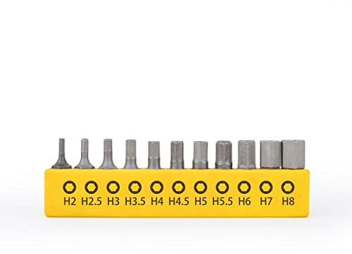 Gunpla 11 Pieces Screwdriver Bits Set Hex Electronic Repair 6.35mm Hex Shank Chrome Vanadium 25mm Tools Hexagon Professional Screw Driver Kit with Storage Rack for Tablet Smartphone PC Watches Laptop