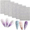 MWOOT 6 Blatt 5D Stereoskopische Blume Nagel Aufkleber Nagelsticker,Nail Art Stickers Decals Geprägte, Selbstklebende Nagel Abziehbilder für DIY Frauen Mädchen Maniküre Dekoration