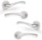 Probrico 2 Pack Marvel Lever on Rose, Internal Round Door Handles, Brushed Nickel Door Handle Sets for Interior Doors, No Latches Included