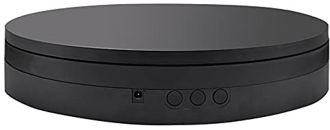 Jieotwice Elektrischer Drehteller, Drehteller für Warenpräsentationen, um 360 Grad Drehbar, für Schmuckpräsentation, Fotografie, Uhren, Digitalanzeige (Schwarz)