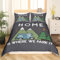 Camping Bettwäsche Set 155x220cm für Jungen Mädchen Campingwagen Wohnmobil Bettwäsche Jugendliche Kinder Camper Abenteuer Reisen Bettbezug Vintage Raumdekoration rustikale Landhausstil Kollektion