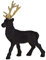 MACOSA GW10027706 Deko Hirsch stehend in schwarz Gold Weihnachtsdeko Dekofigur Deko-Hirsch Deko-Objekt Hirschdekoration Weihnachten Winter-Dekoration Tierfigur