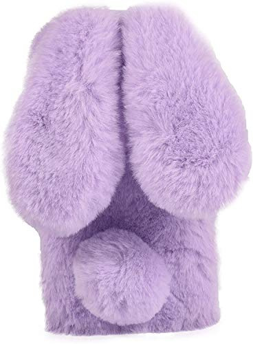 BLOTECH Winter Hülle für Nokia G50 5G Hase Pelz Handyhülle Kaninchen Case Schutzhülle Niedlich Pelzigen Hase Fell Winter Weicher und Bequemer Etui Flauschige Plüschbezug Schale Tasche Cover,lila