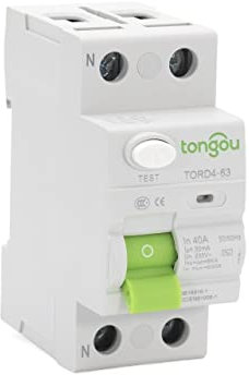 magnetotermico AC 2P 16A 1 0ma 30. MA 6KA RCCB RCD 110V 230V Interruttore di Sicurezza differenziale Interruttore Automatico di Circuito residuo (Size : 2 Pole 10 mA, Color : 25A)