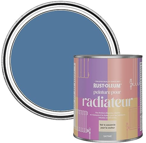 Rust-Oleum Blue Heat Resistant Radiator Paint in Satin Finish - Blue Silk 750ml