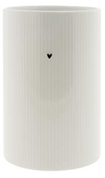Bastion Collections Behälter Heart Relief Keramik weiß H16,5cm Aufbewahrung Küchenaccessoires Küche BC Untensil Jar
