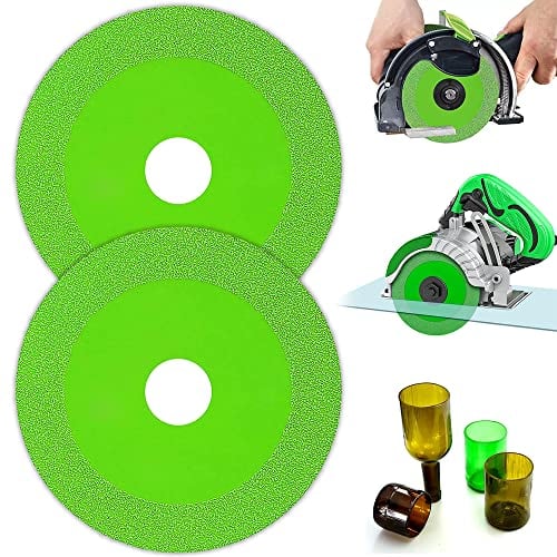 2 Pezzi Disco Diamantato 125 mm, Ø 22,23 mm Disco Taglio Vetro, Dischi per Smerigliatrice Marmo, Vetro, Cristallo, Taglio e Smerigliatura di Giada