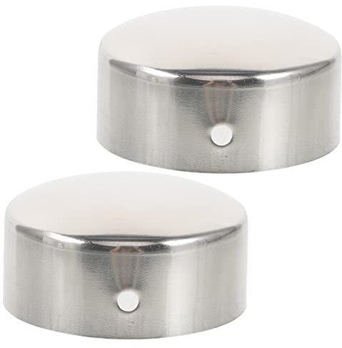 WOONEKY Handrail End Covers 2Pcs Stainless Steel Stair Rail Caps with Screws for Metal and Wood Handrails Safety and Decorative Protection