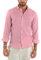 Camicia Uomo Colletto Tinta Unita Lino Manica Lunga Casual Elegante Sartoriale Made in Italy vestibilità Regolare (M, Rosa)