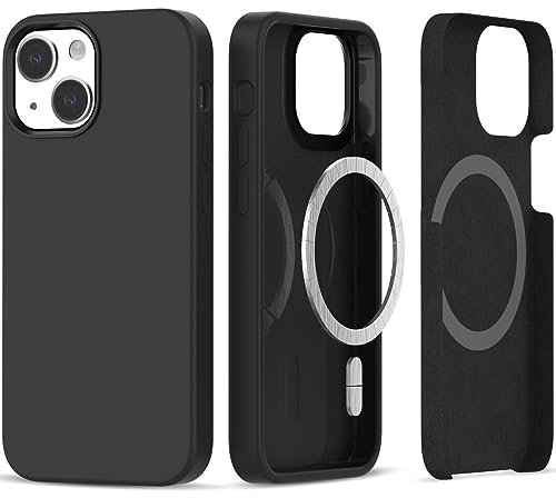 TECH PROTECT Silicone Mag Case - Hülle, Schutzhülle, Magnetische Handyhülle | Kompatibel mit Apple iPhone 13/14 | Schwarz