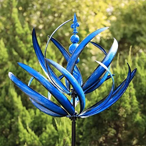 Harlow Garden Wind Spinner, Metal Wind Spinners For Yard And Garden, Outdoor Wind Sculptures Spinners With Stake, Wind Spinners For Balconies, Porches, Patios, Gardens