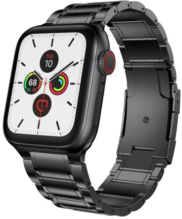 HQEUZ Cinturino in titanio compatibile con Apple Watch da 49 mm, 46 mm, 45 mm, 44 mm, 42 mm, cinturino di ricambio regolabile, compatibile con iWatch Ultra Series 10, 9, 8, 7, 6, 5, 4, 3 SE, 49mm/46mm