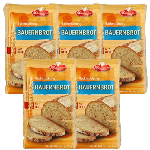 Bauernbrot Brotbackmischung von Frießinger Mühle, 5x500g, für den Backofen, Holzofen oder Brotbackautomaten.